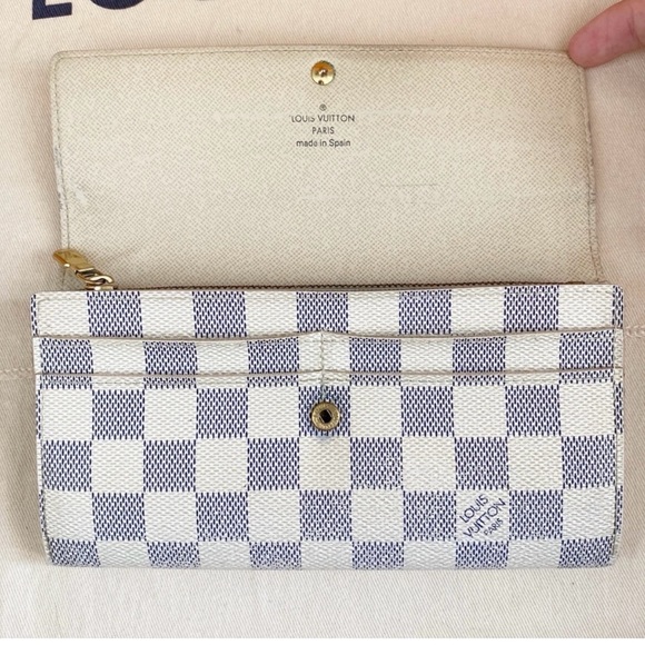 SARAH WALLET Louis Vuitton Damier Azur Auth! - Picture 4 of 5